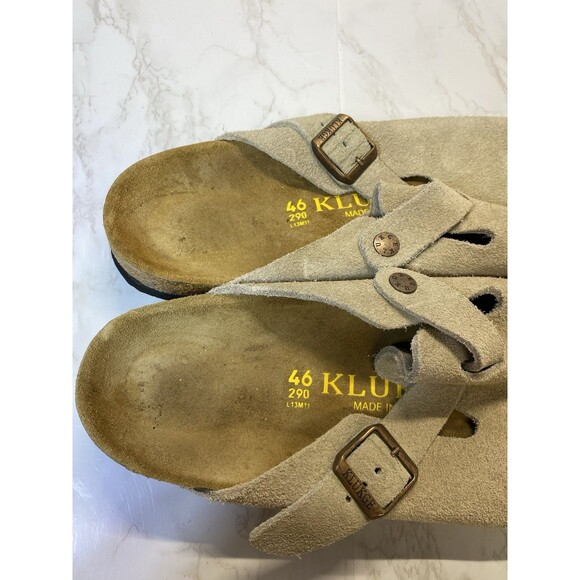 Unbranded Suede Mens Size 11 Ladies 13 Tan Boston Clogs Trendy - Picture 5 of 8